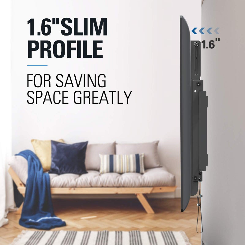 Mounting Dream Tilt TV Wall Mount - Fits 42-70 Inch TVs, Tilt Up to 20 Degrees, VESA 200x100 to 600x400mm, 132 lbs Loading, Fits 16", 18", 24" Studs - MD2165-LK - Image 3